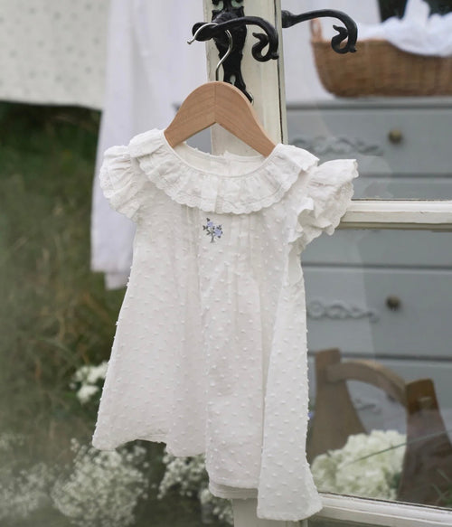 Blue rose dress white