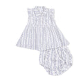 Kimberly Floral Stripe - Western Pearl Snap Dress & Bloomer