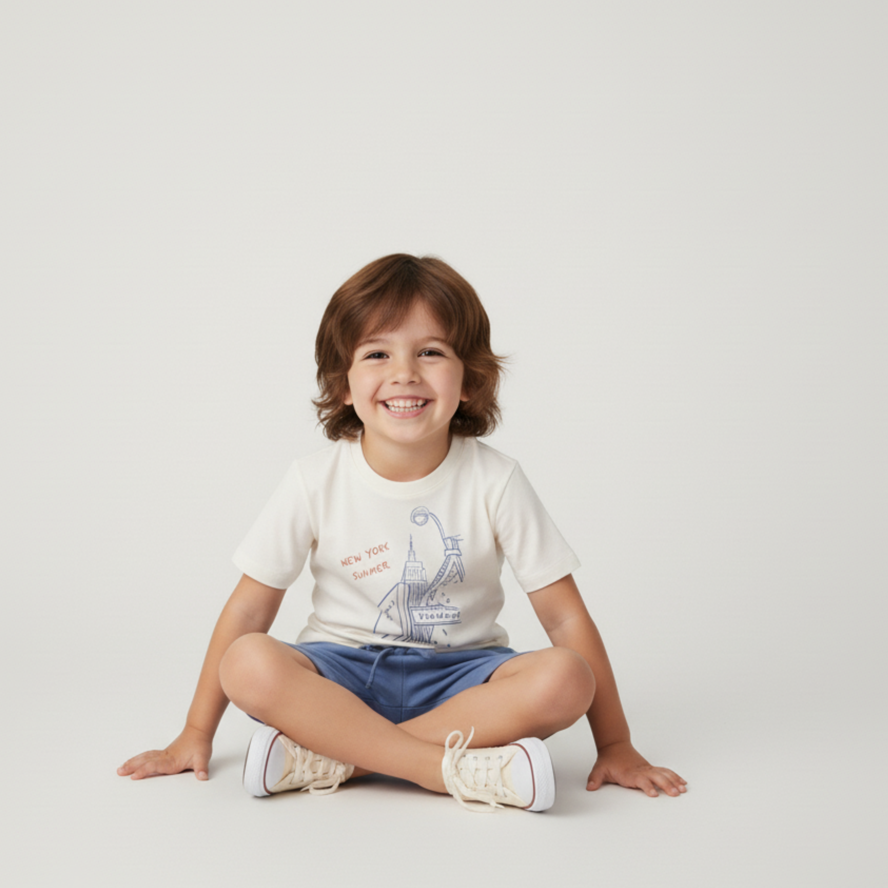 Newyork-Organic Graphic Tee & Shorts Set