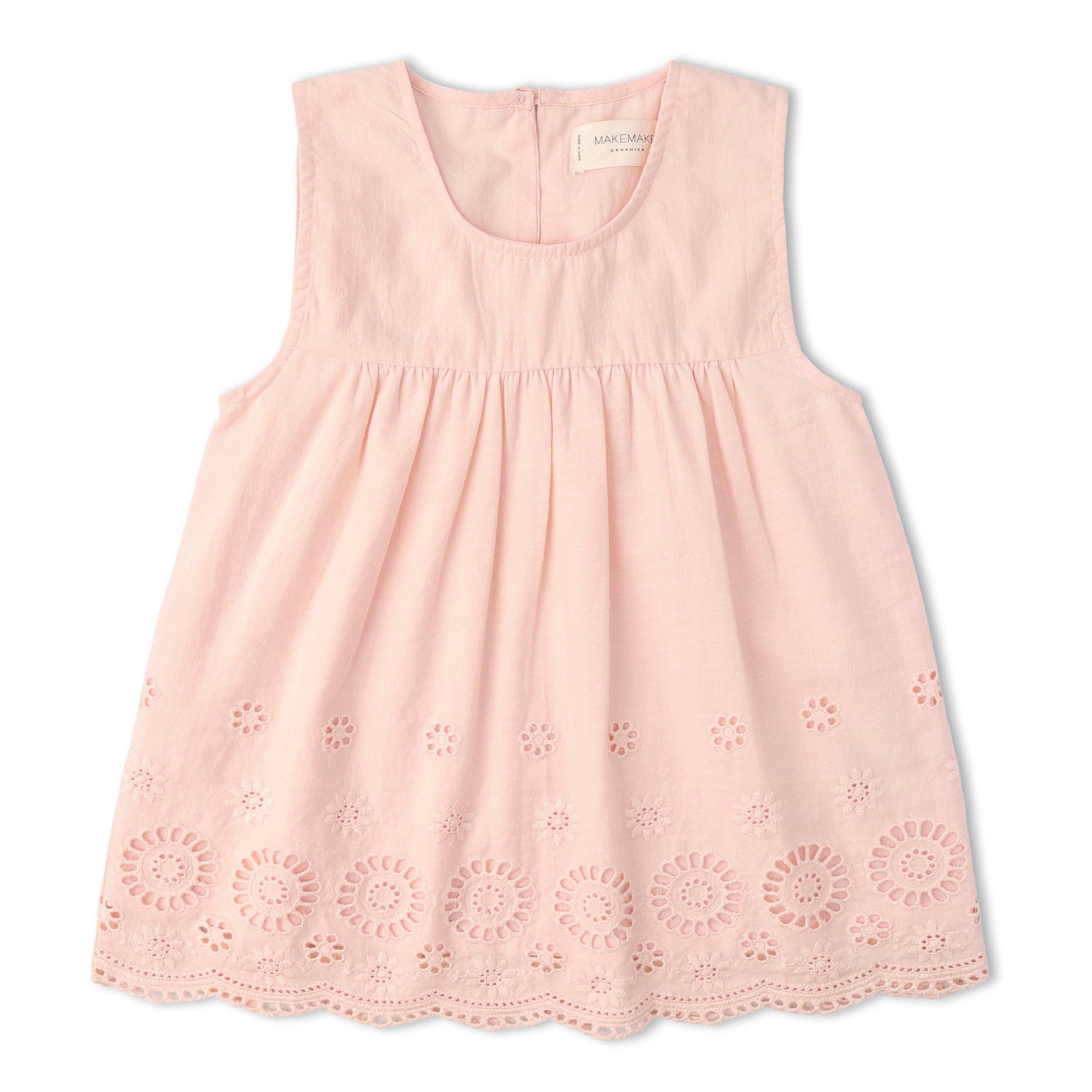 Emilia Organic Top And Pant Set - Blush Eyelet