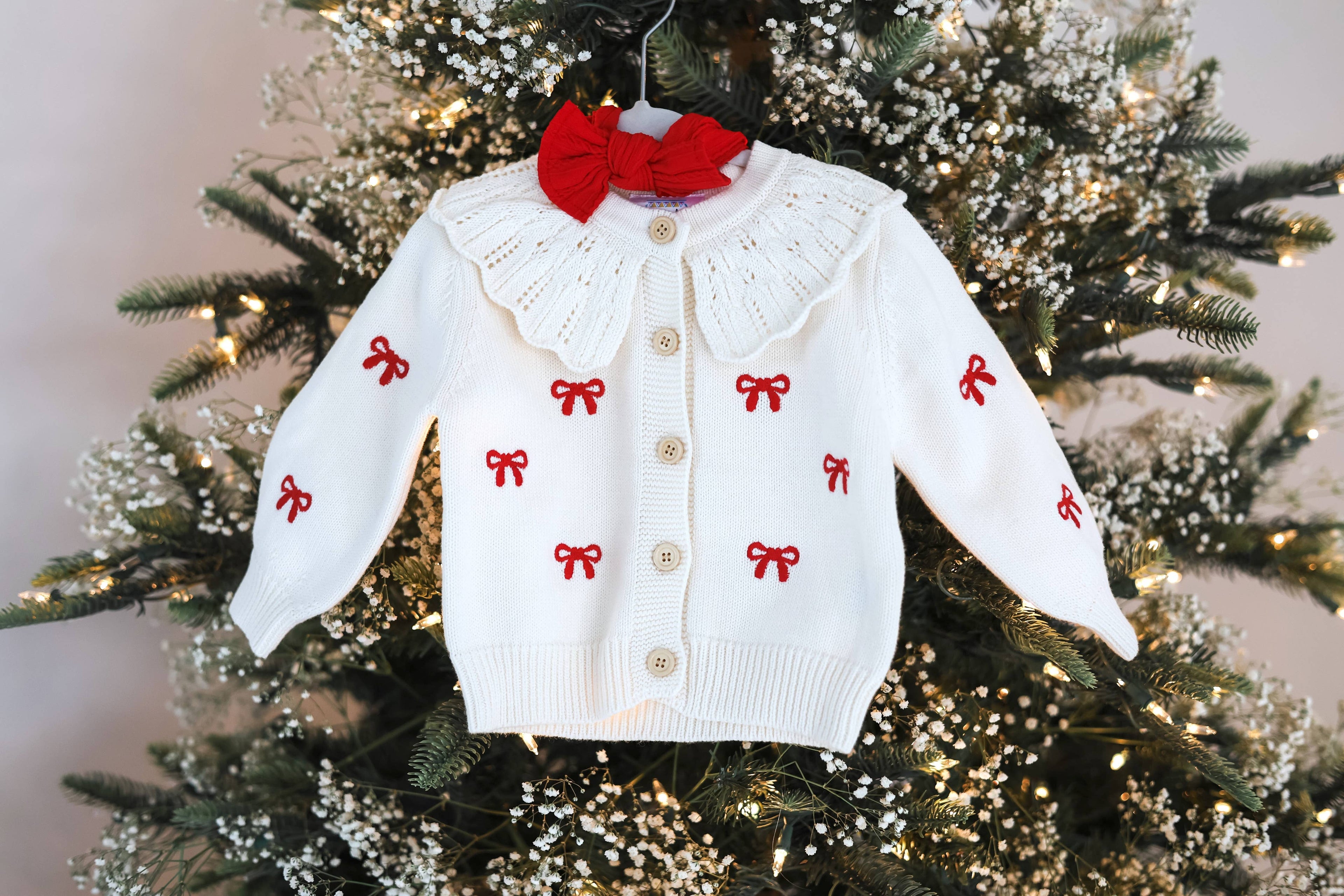 Red Bow Cardigan