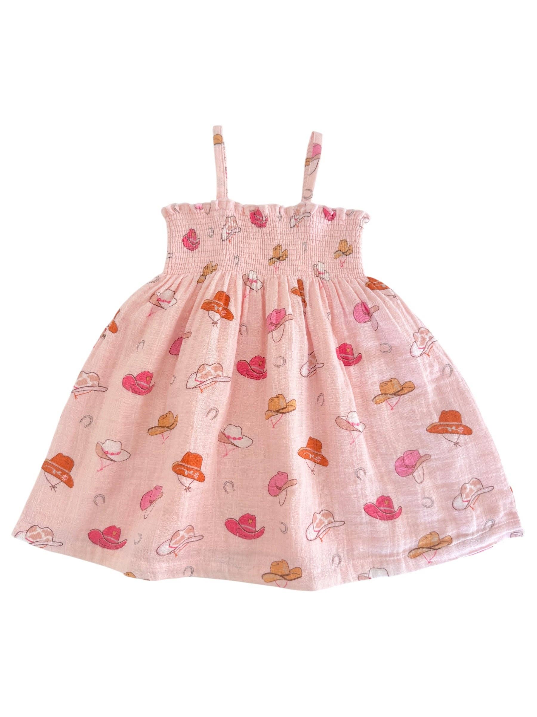 Western Pink / Muslin Smocked Tube Dress