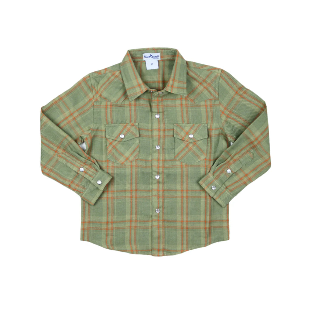 Deer Camp Plaid Pearl Snap Long Sleeve