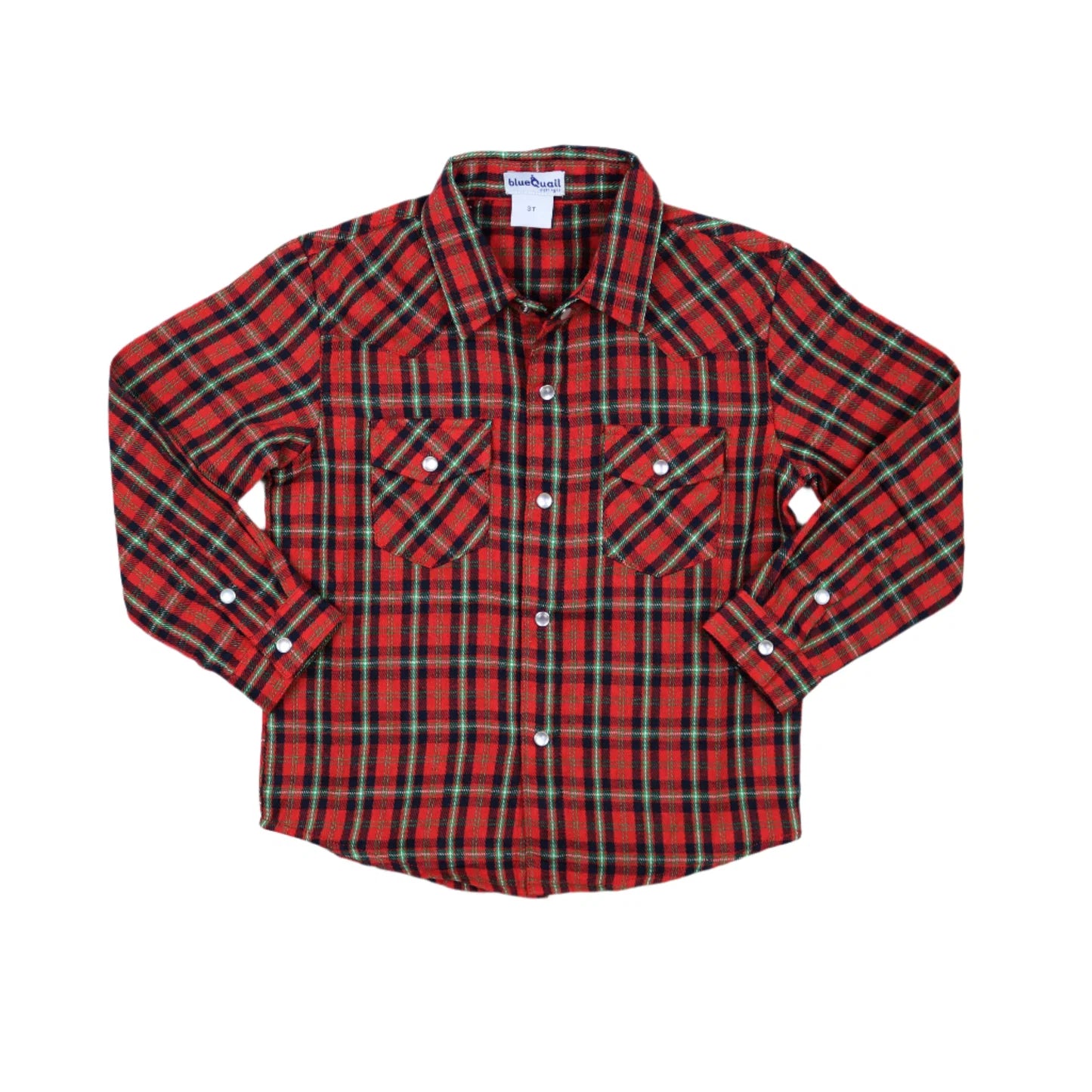 Holiday Plaid Pearl Snap Long