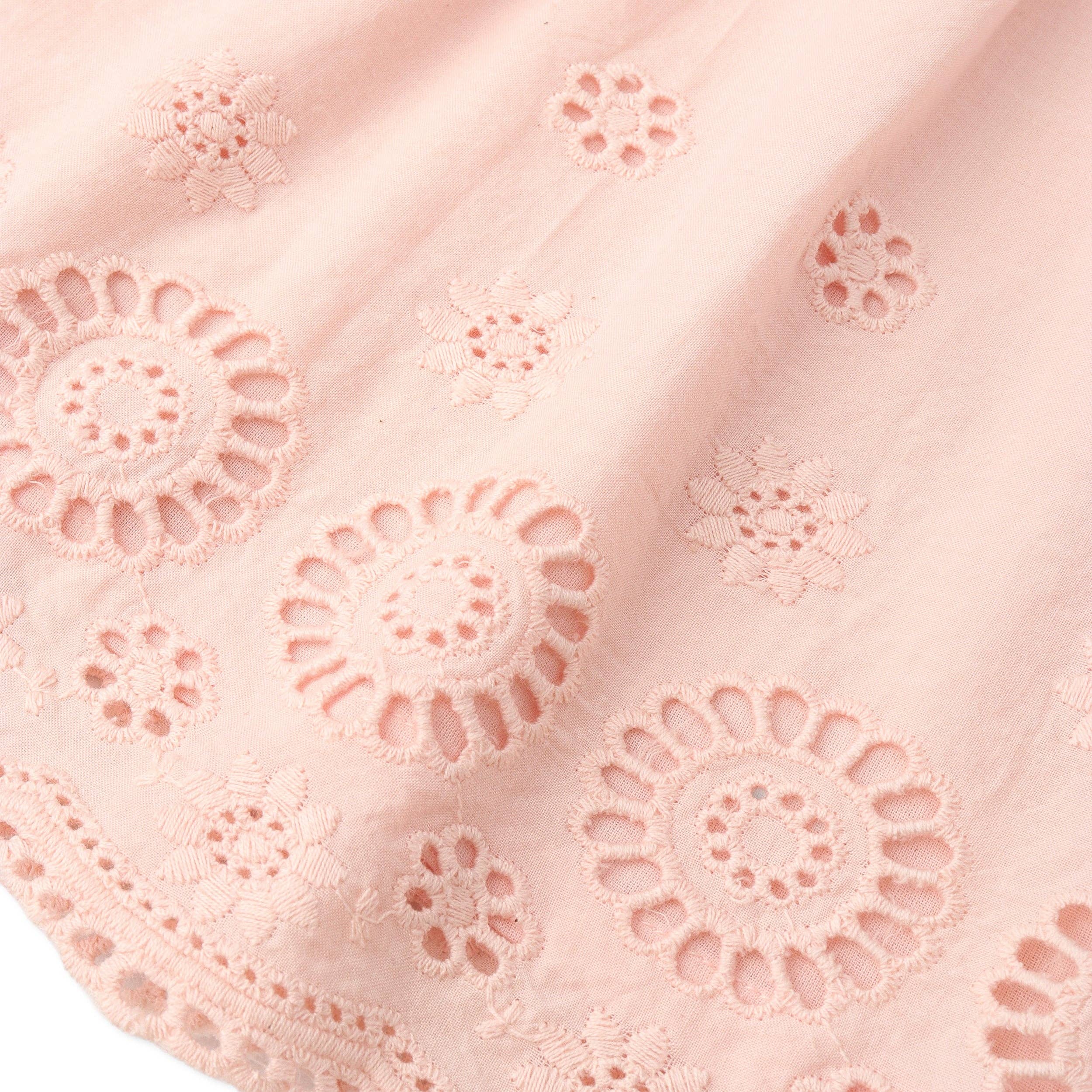 Emilia Organic Top And Pant Set - Blush Eyelet