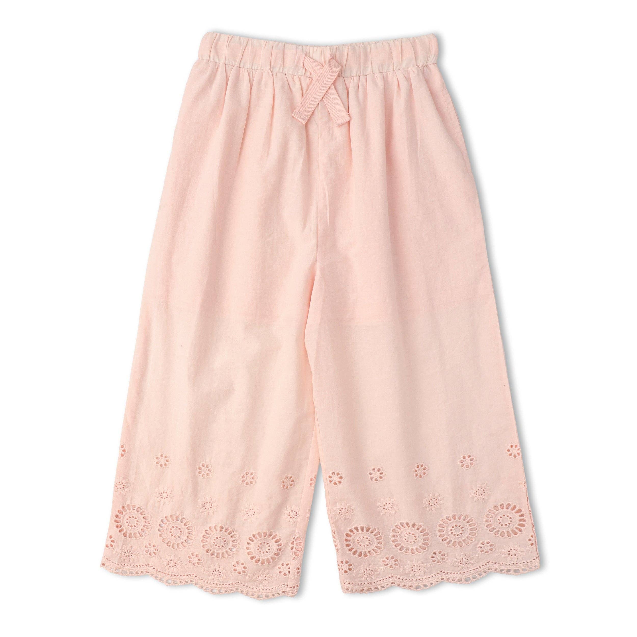 Emilia Organic Top And Pant Set - Blush Eyelet