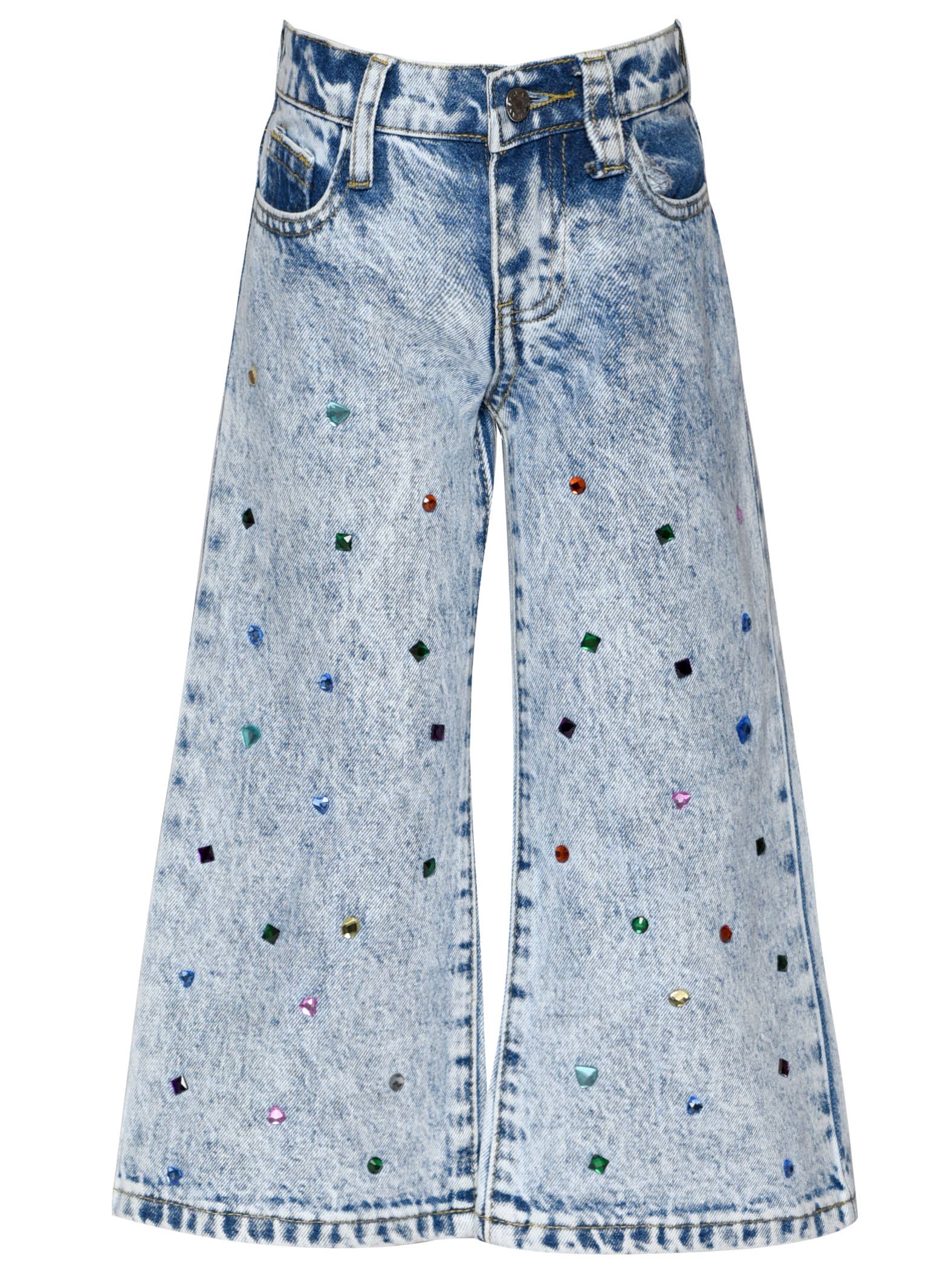 Crystal denim pants