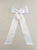 White Med Satin Bow