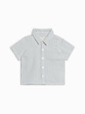 Landon Seersucker Button Down - Shore Stripe / Sea