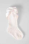 Beige Bow Socks