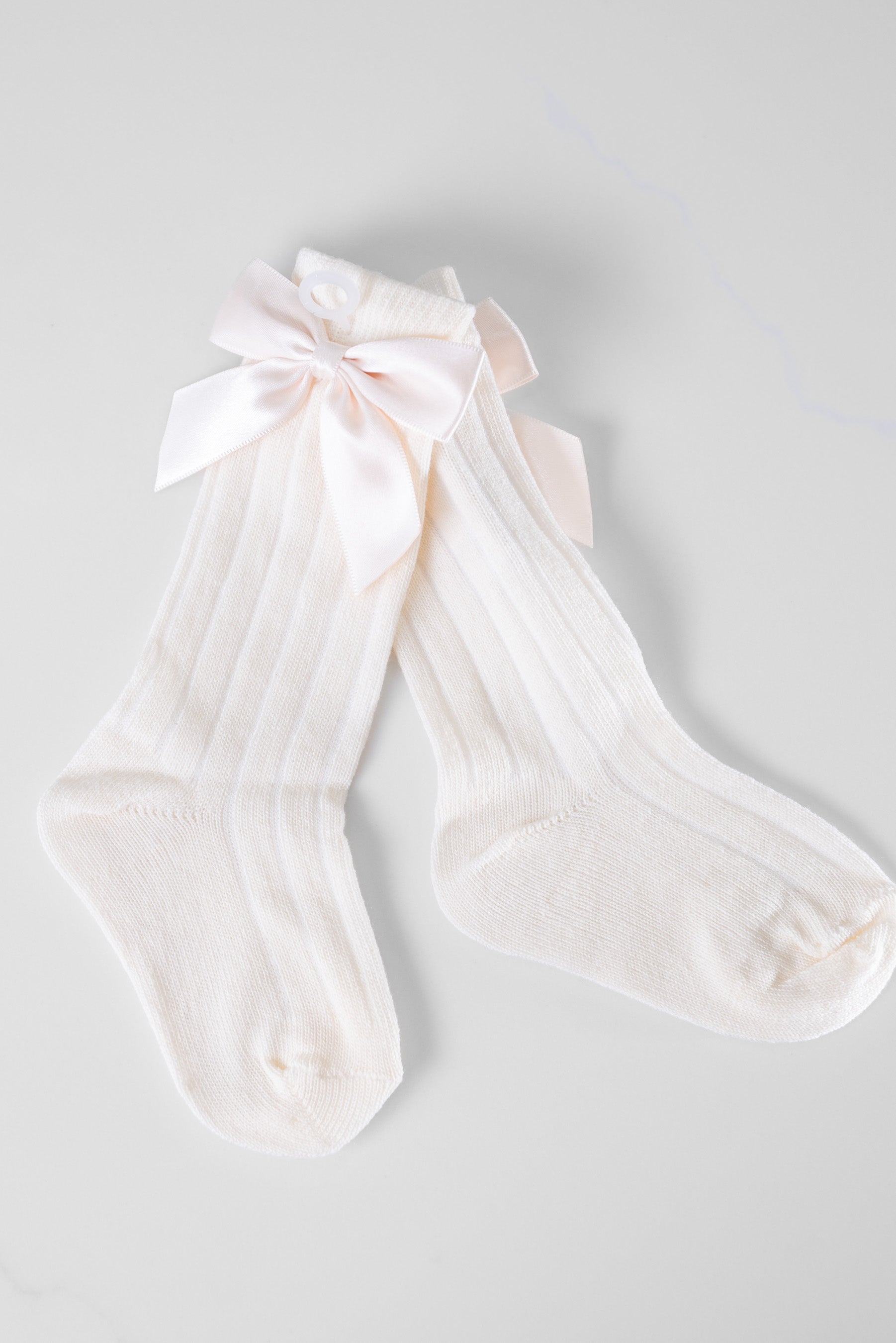 Beige Bow Socks