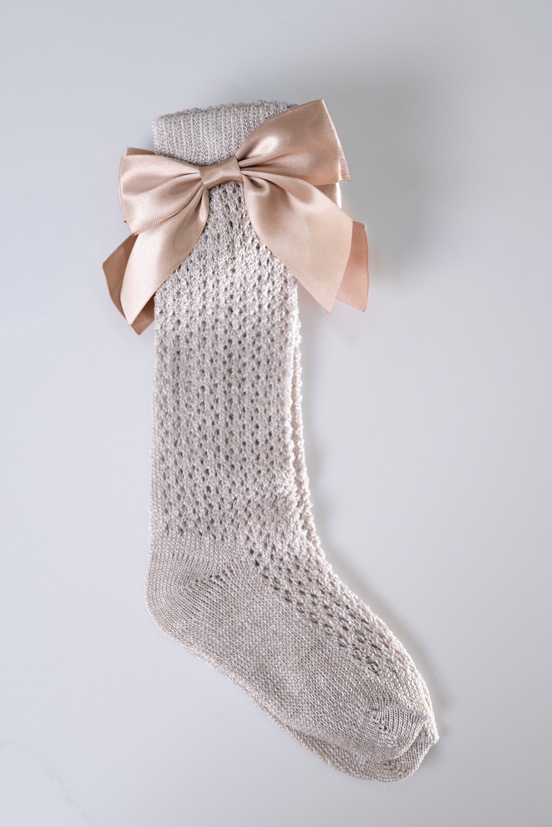 Knit bow socks
