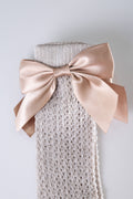 Knit bow socks
