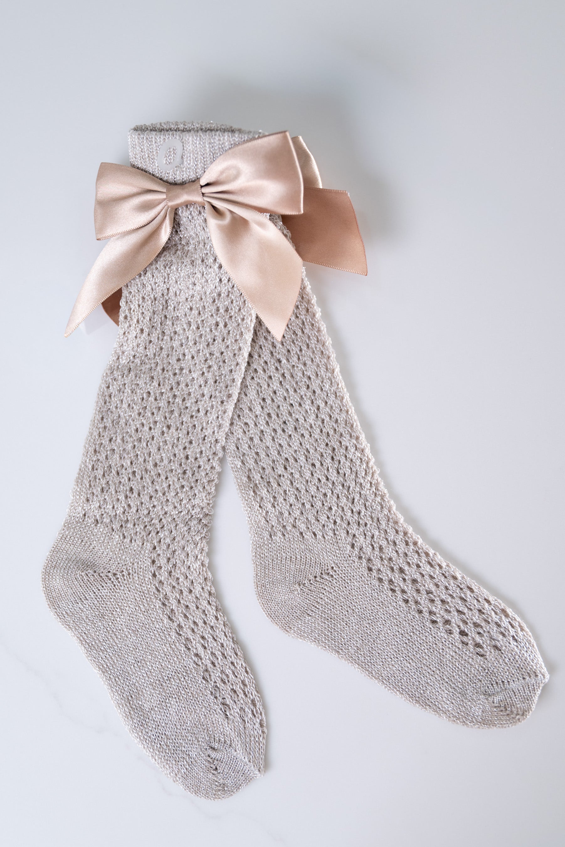 Knit bow socks