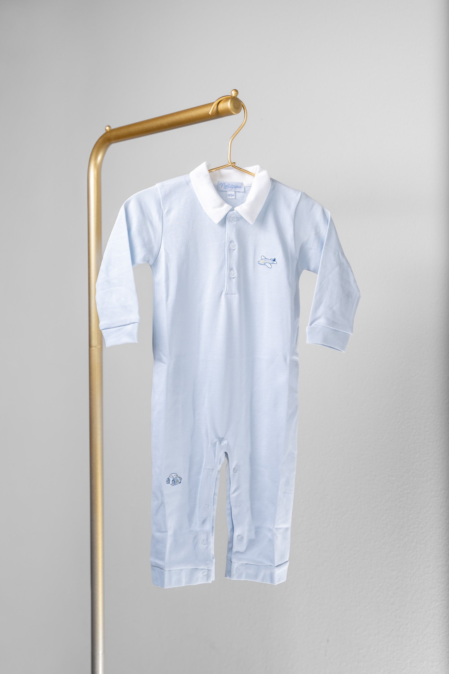 Voyager Embroidery Blue Romper
