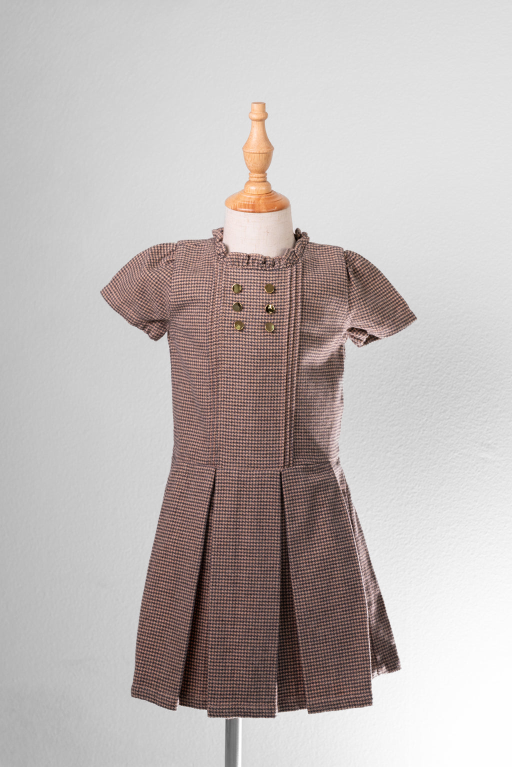 Organic ruffle collar drop waist dress