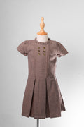 Organic ruffle collar drop waist dress