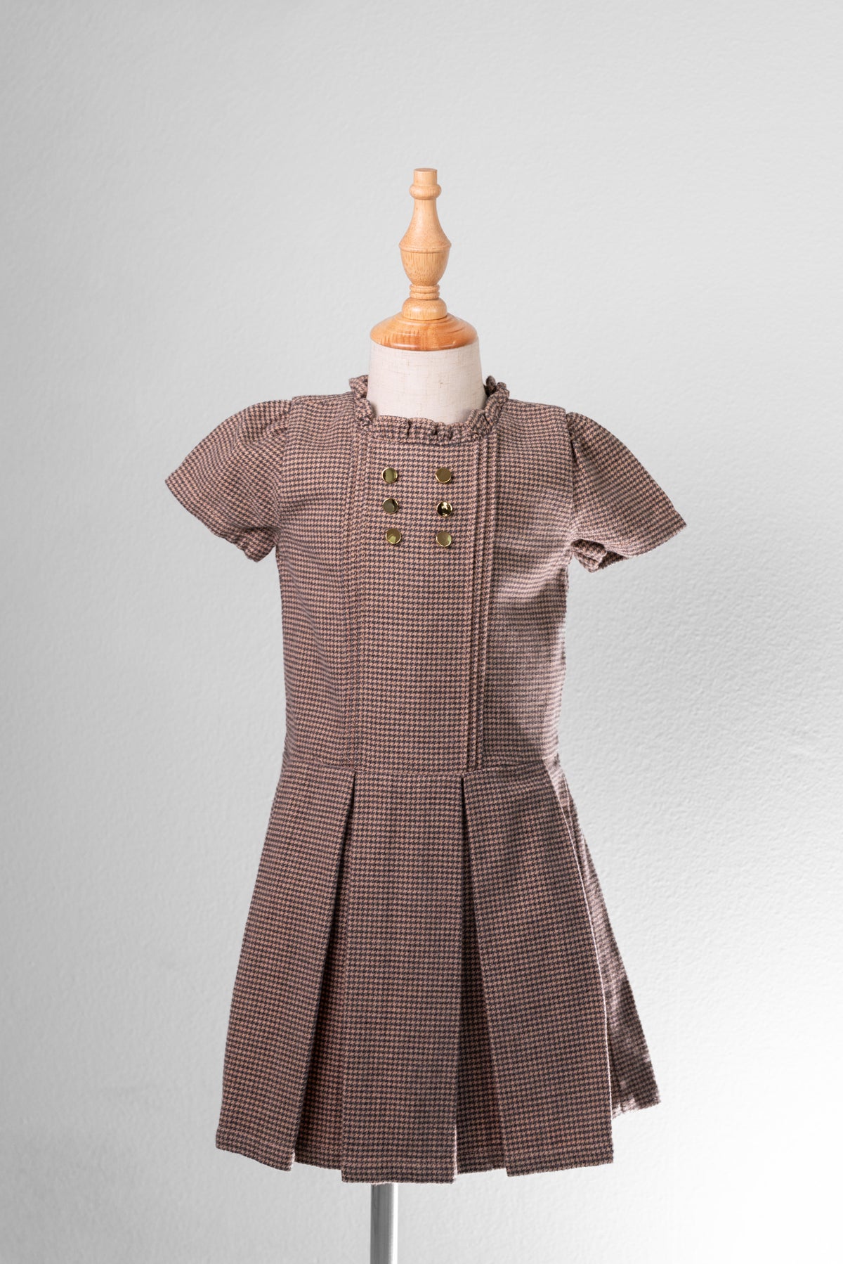 Organic ruffle collar drop waist dress