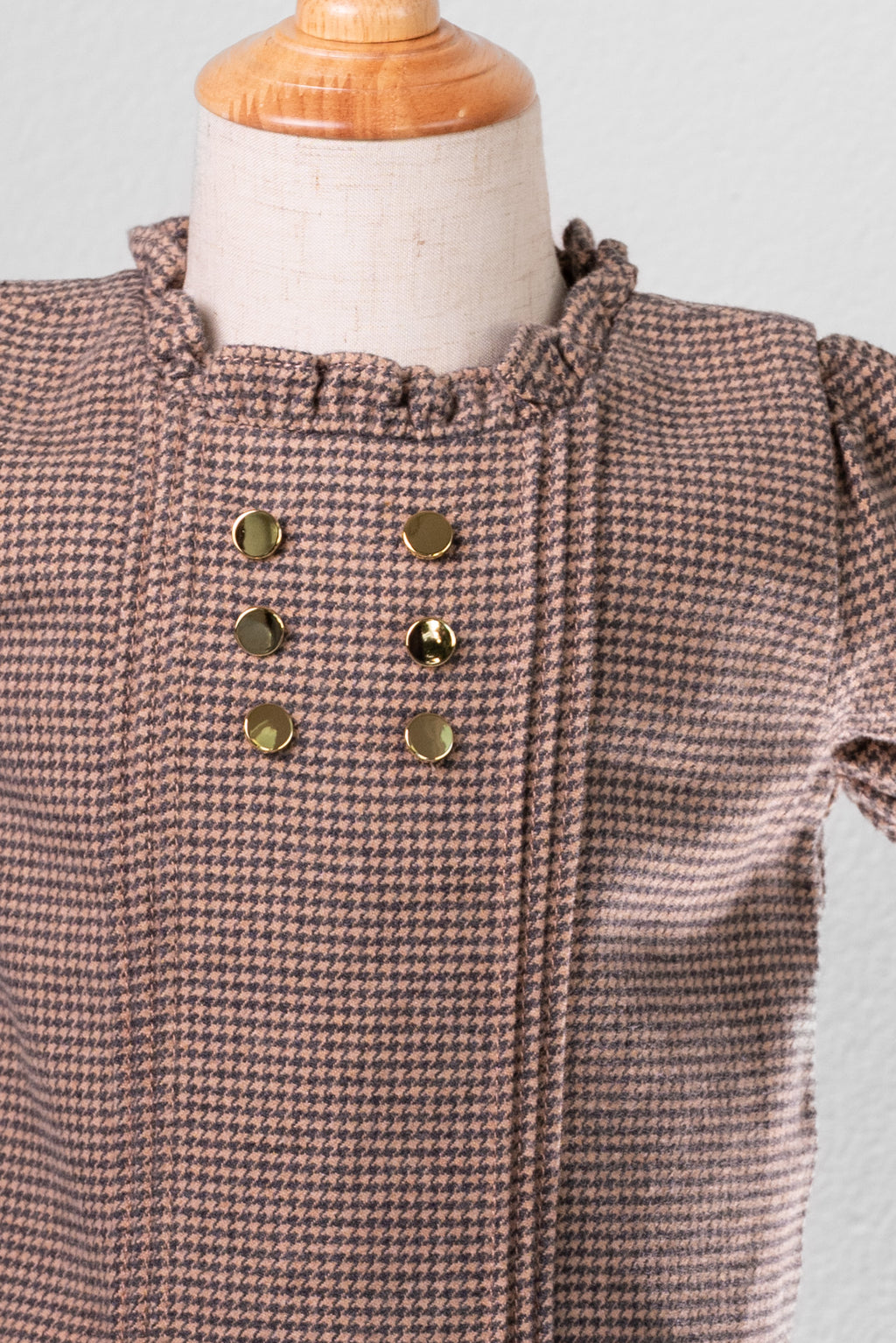 Organic ruffle collar drop waist dress