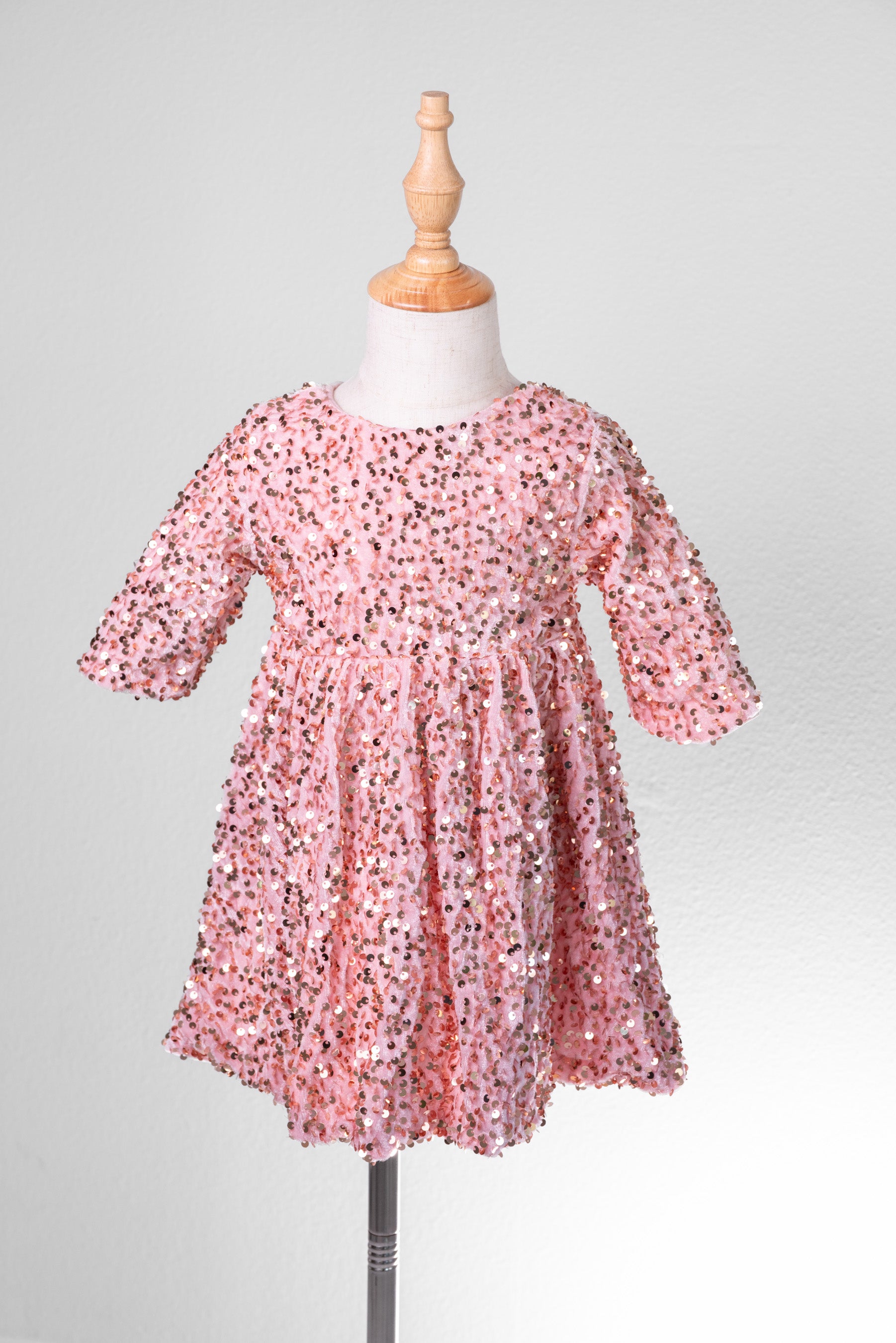 Rose gold velvet sequin dress