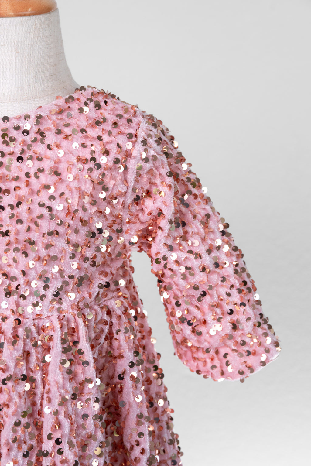 Rose gold velvet sequin dress
