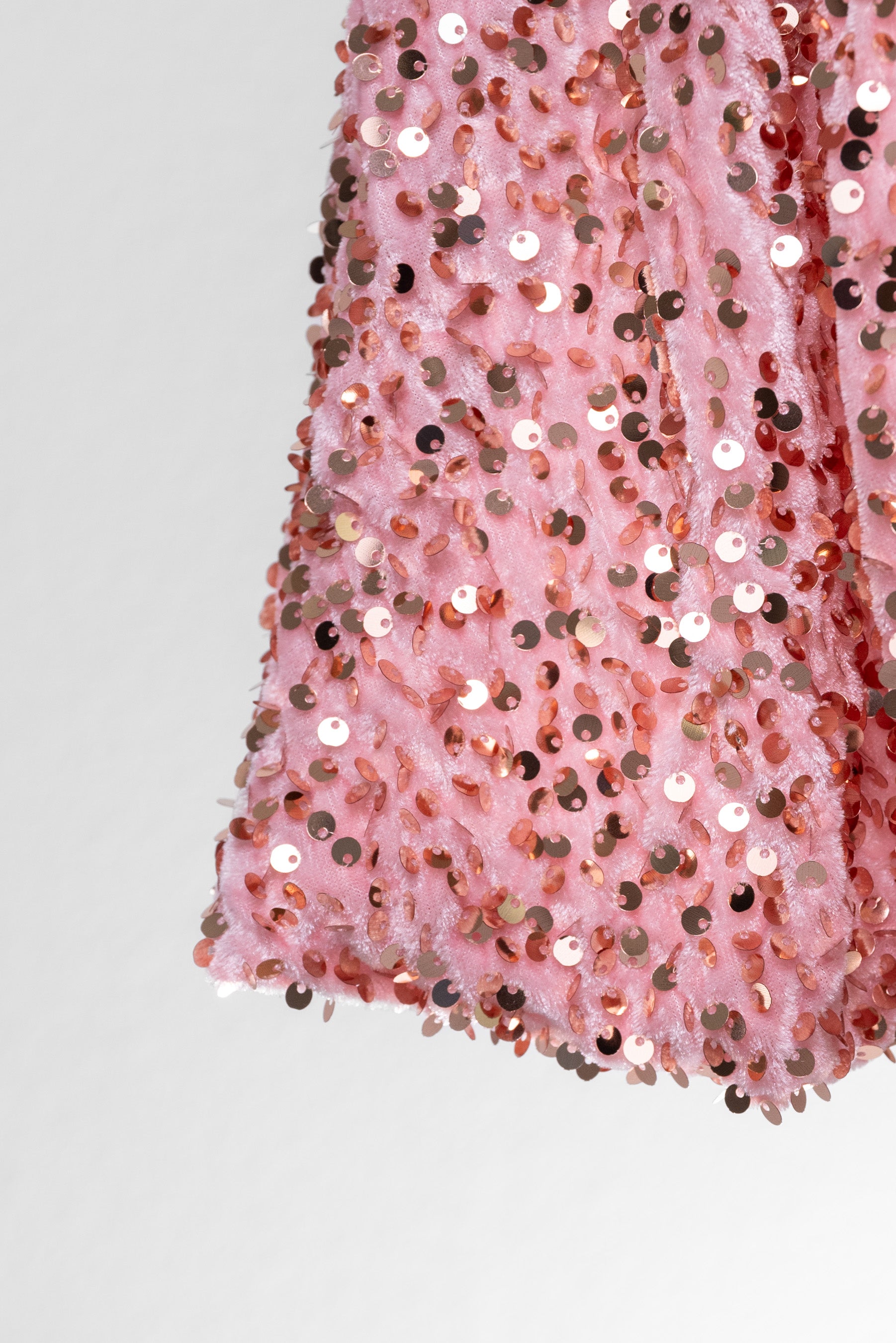 Rose gold velvet sequin dress