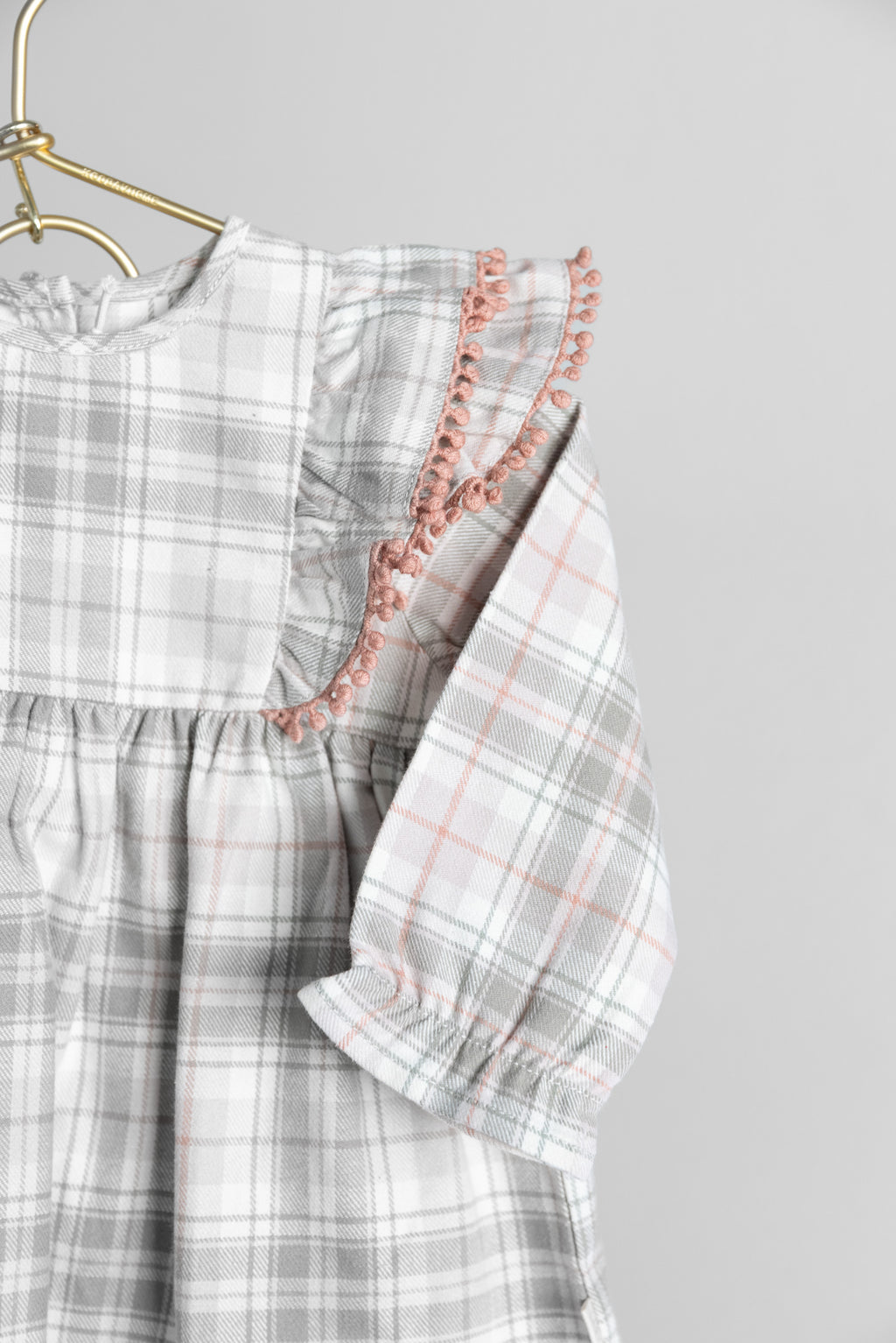 Plaid Ruffle Shoulder Dress