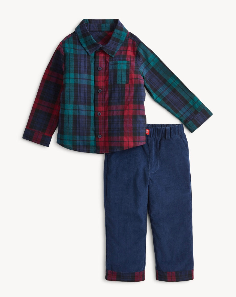 Red Multi Flannel set