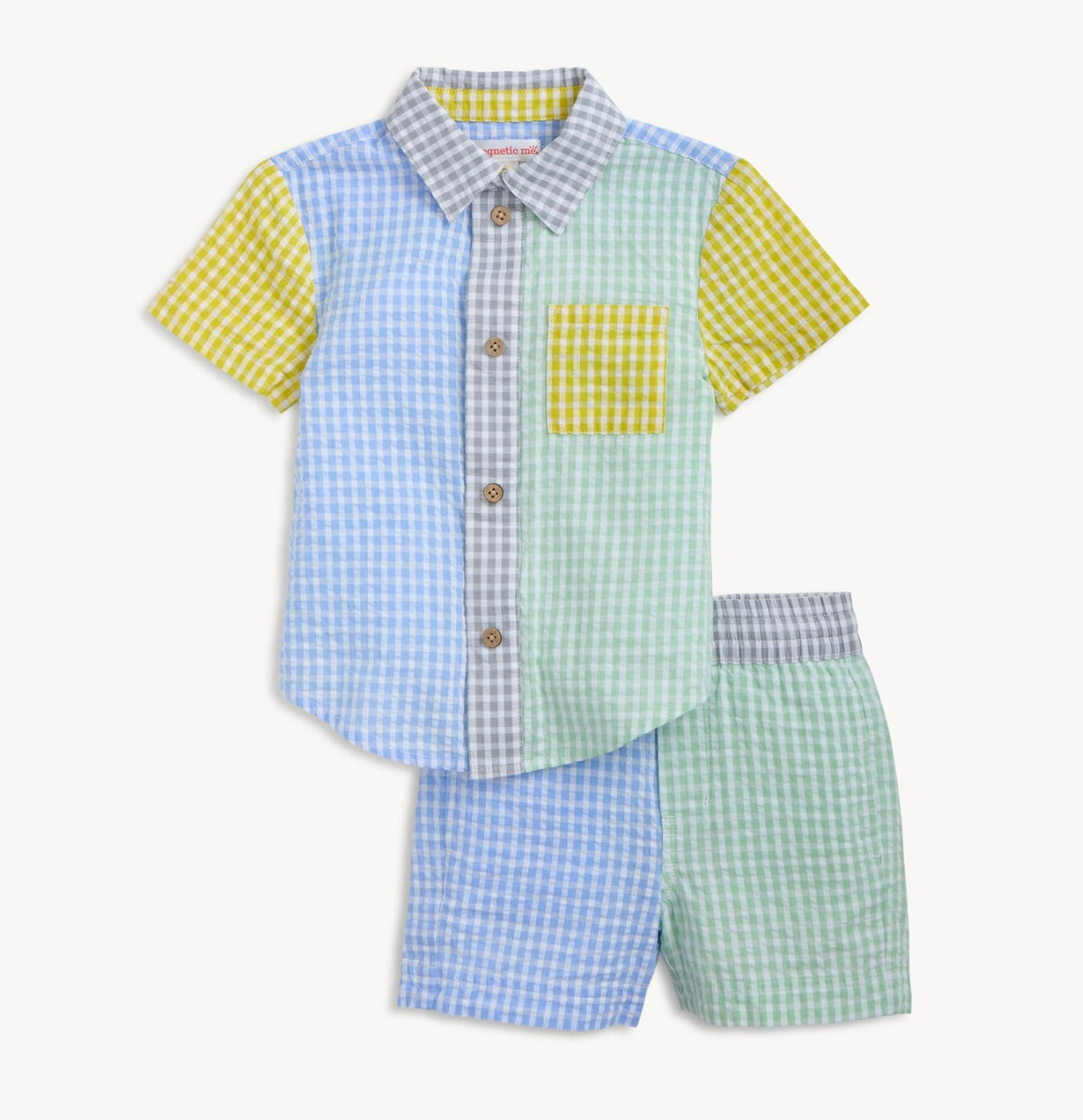 Colorblock Shirt & Short Set