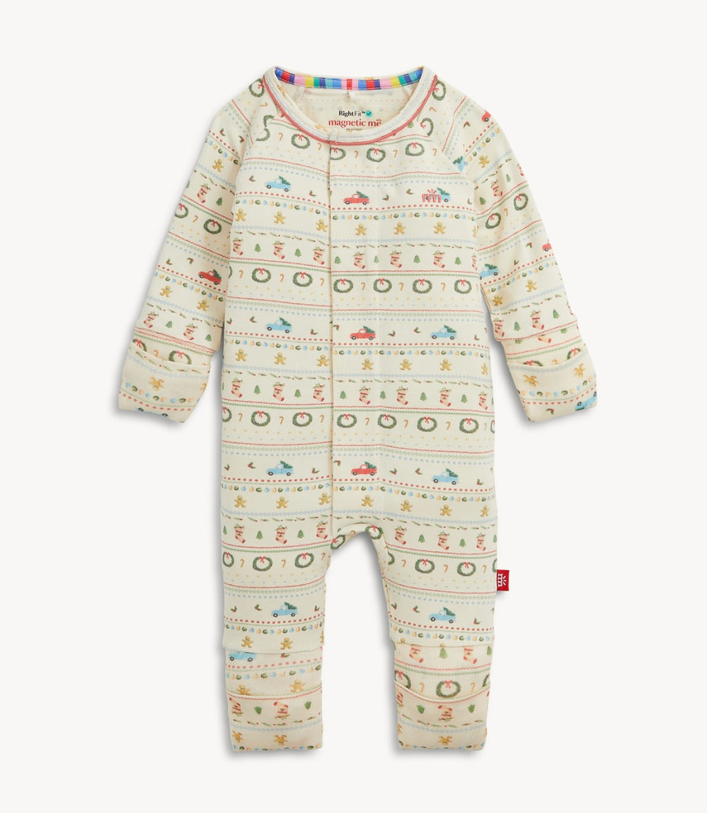 Traditional Christmas Baby Coverall