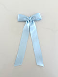 MINI baby blue satin ribbon bow