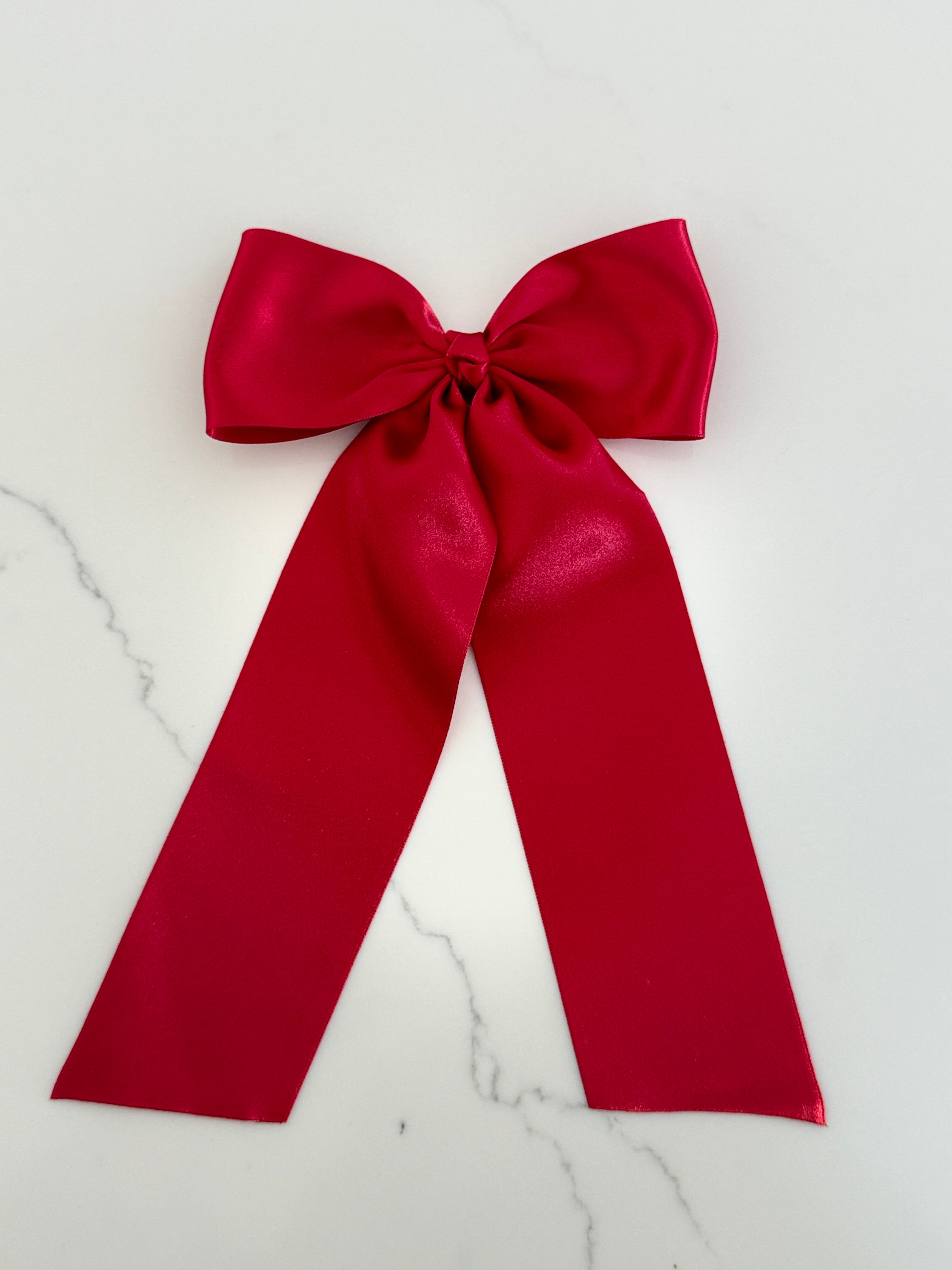 KING red satin ribbon bow