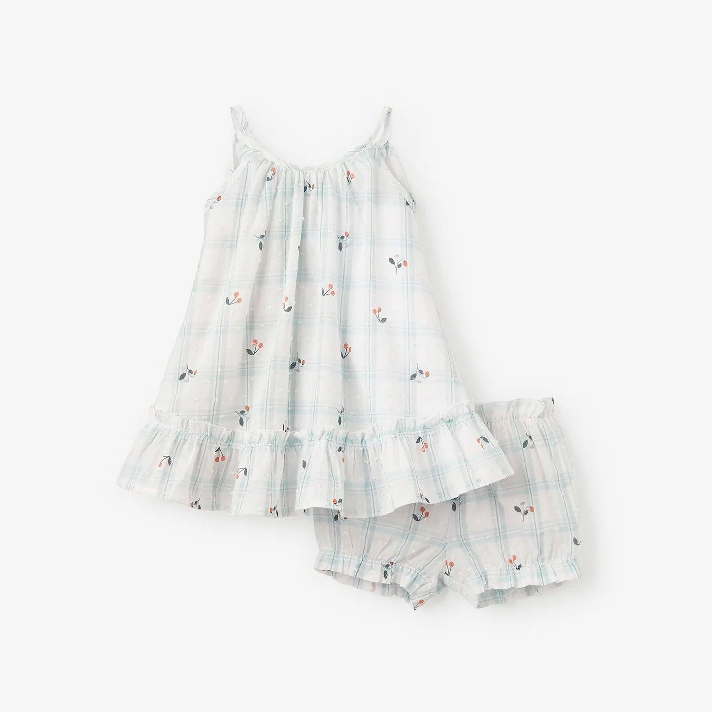 STRAWBERRY PICNIC SWISS DOT SUNDRESS W/ BLOOMER