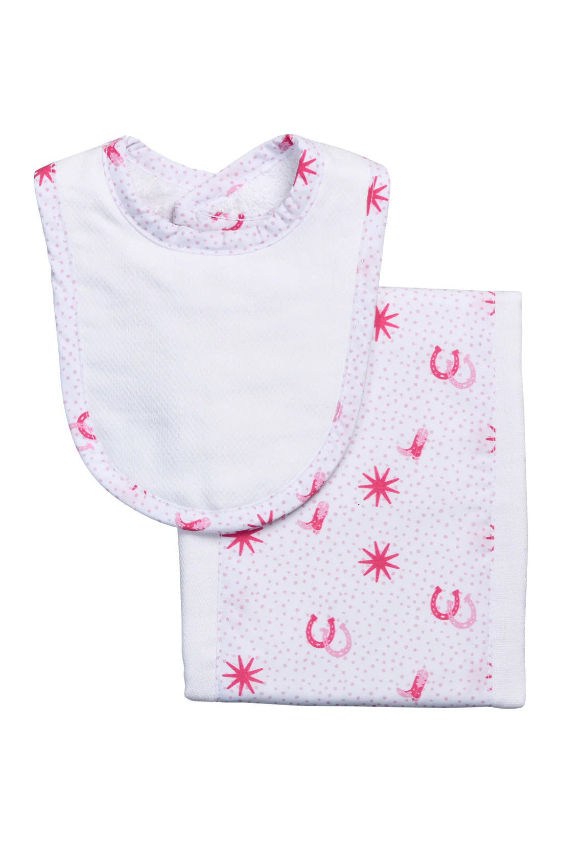 Cowgirl Bib and Burp Set