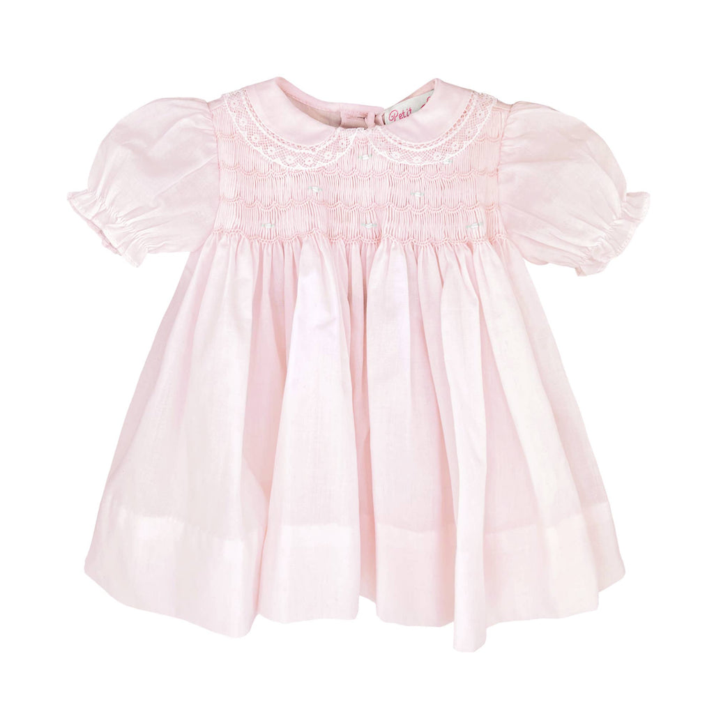 Little Roses Smocked Dress with Lace
