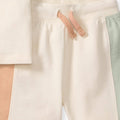 Color Blocked Tee & Shorts Set - Oat Beige