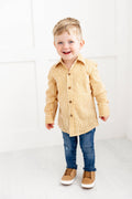 Enrique Mustard Stripes Printed Boys Shirts