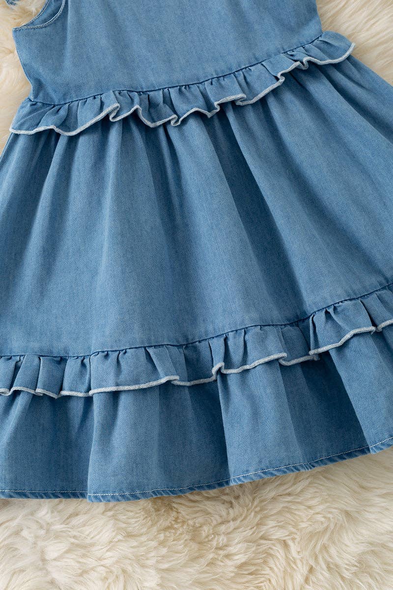 Bow denim dress
