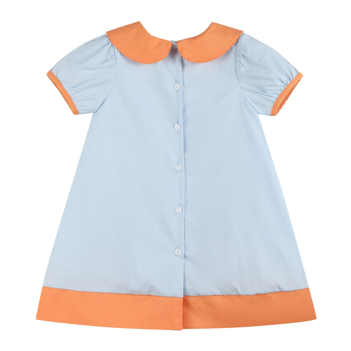Light Blue Pumpkin Applique Collared Dress