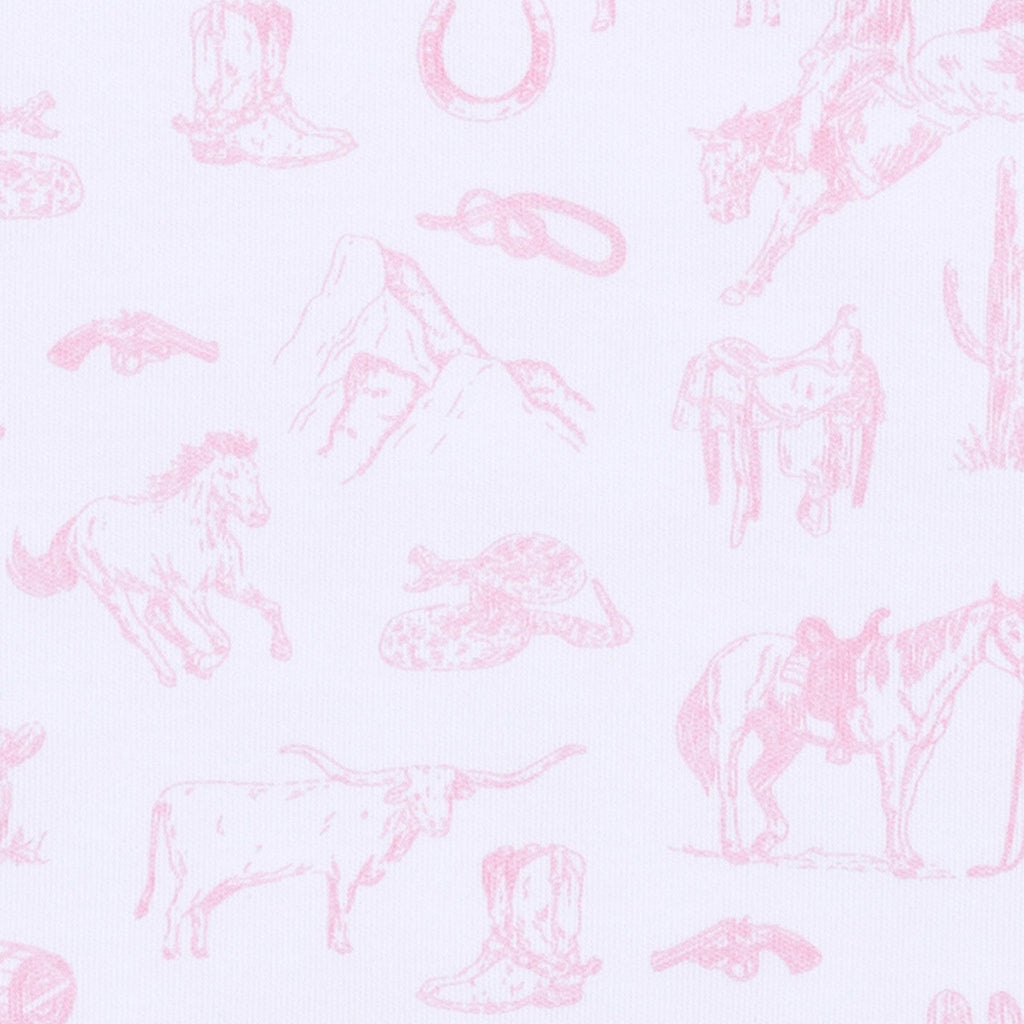 Wild West Toile Ruffle Diaper Cover Set - Pink