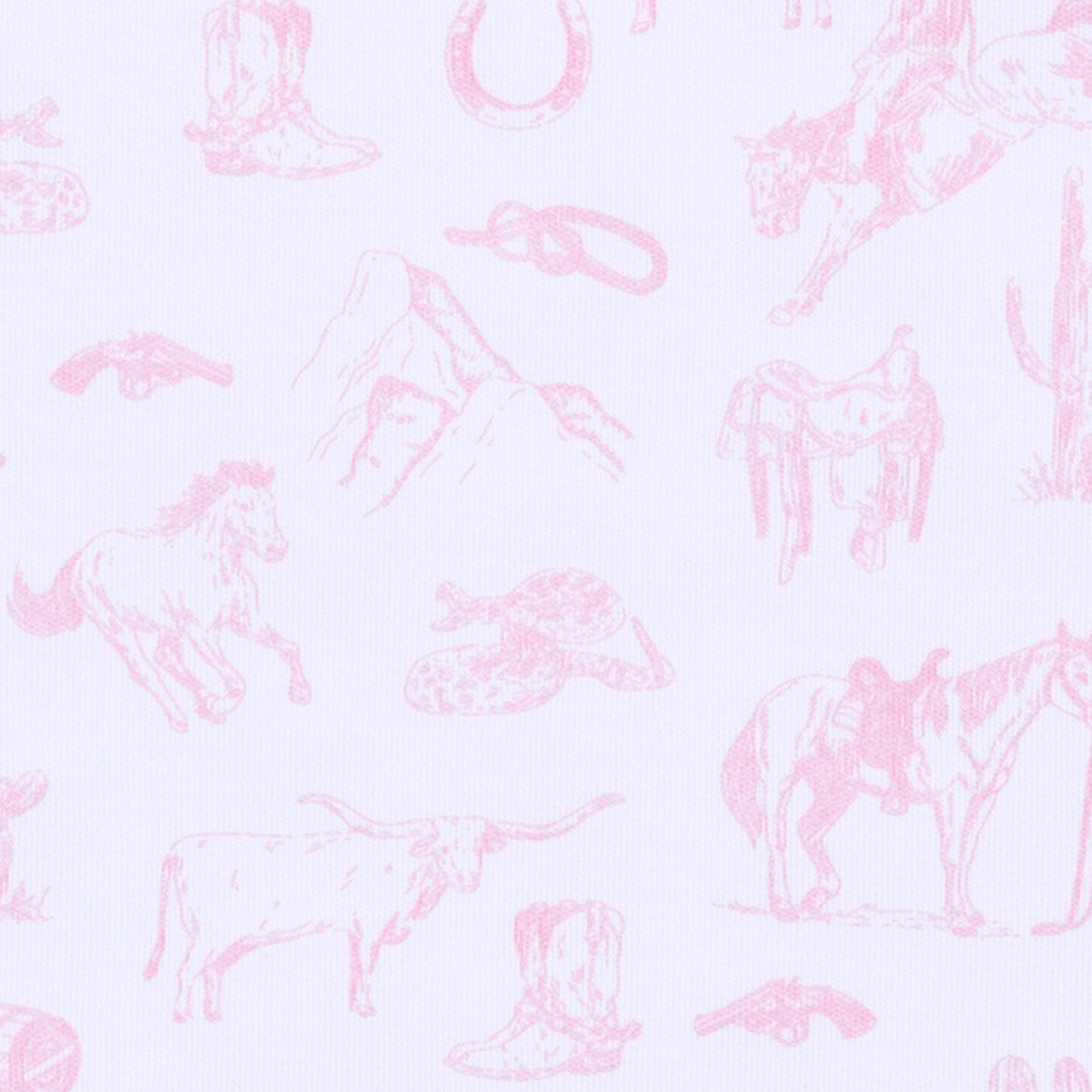 Wild West Toile Ruffle Diaper Cover Set - Pink