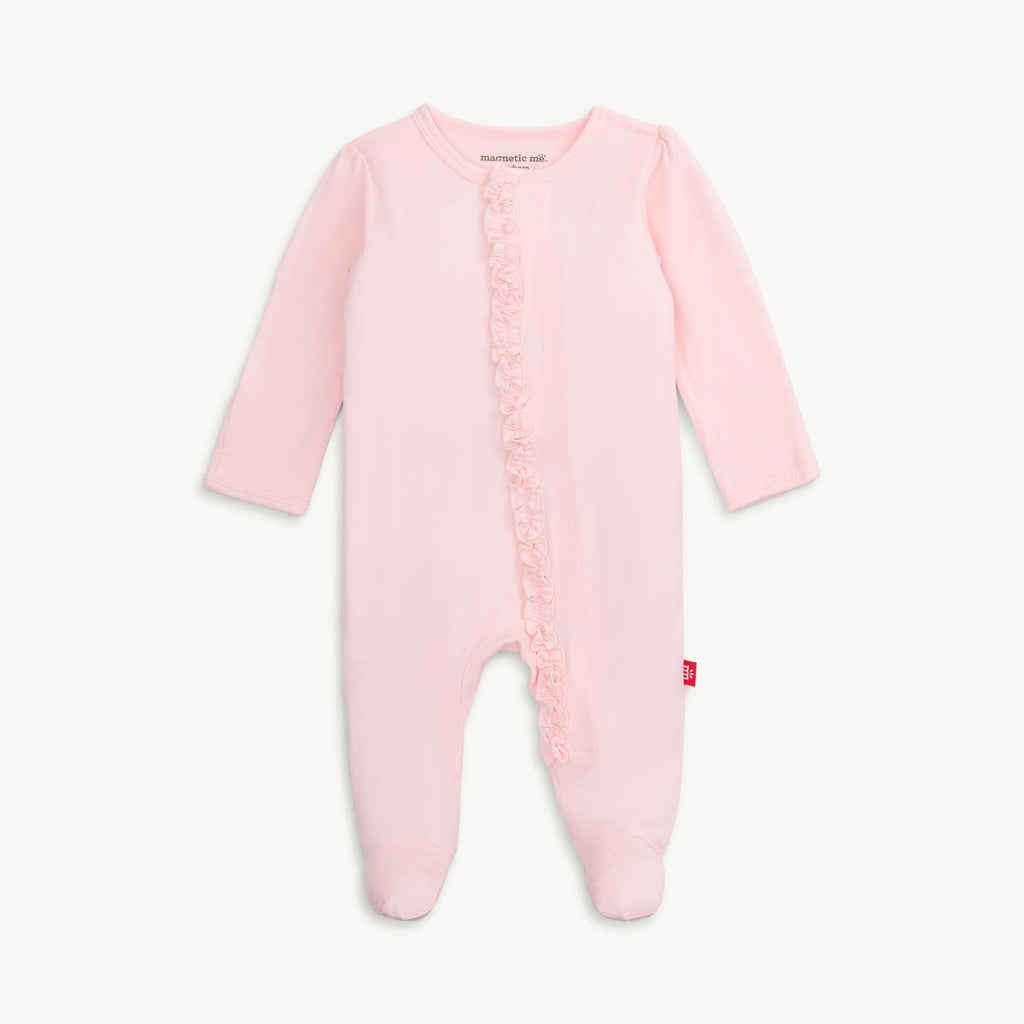 Pink Dogwood Modal Magnetic Ruffle Footie