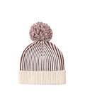 Beanie black cherry stripe